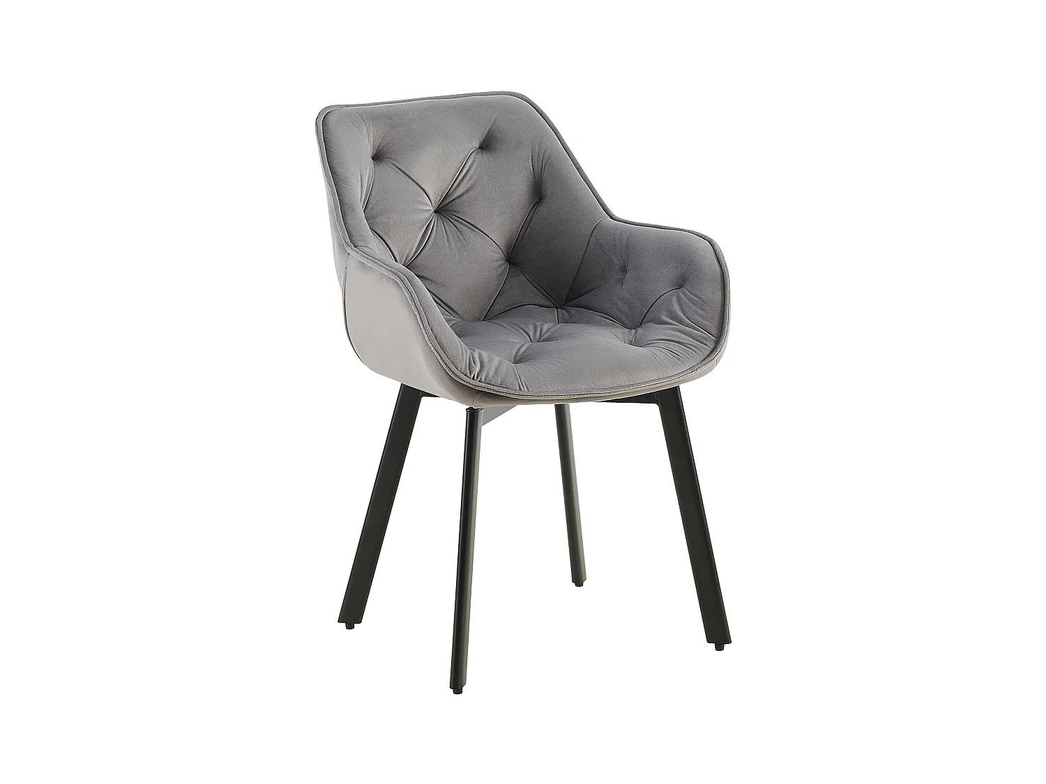 chaises avec accoudoirs - Velours - Gris foncé - Antigo