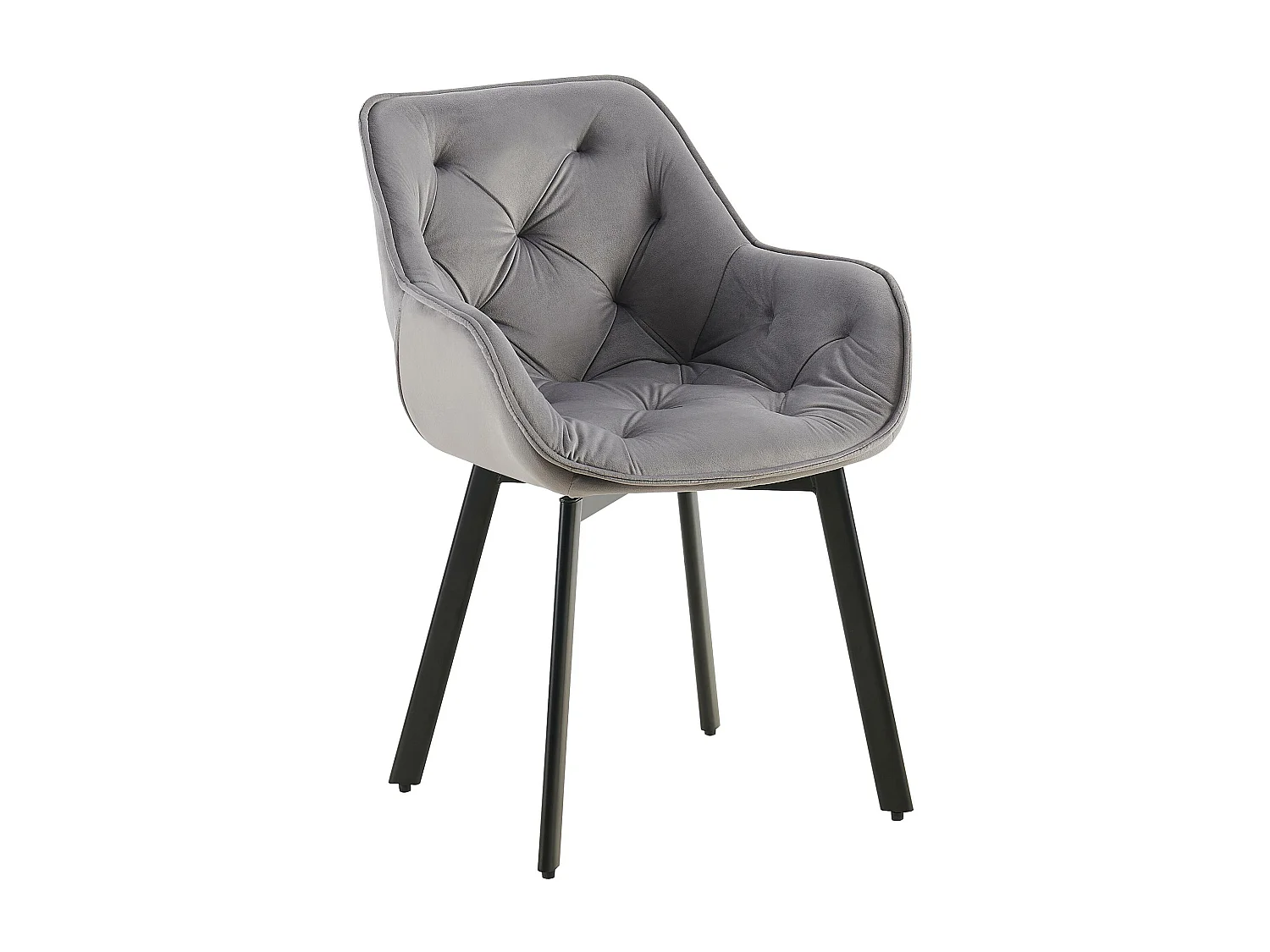 chaises avec accoudoirs - Velours - Gris foncé - Antigo