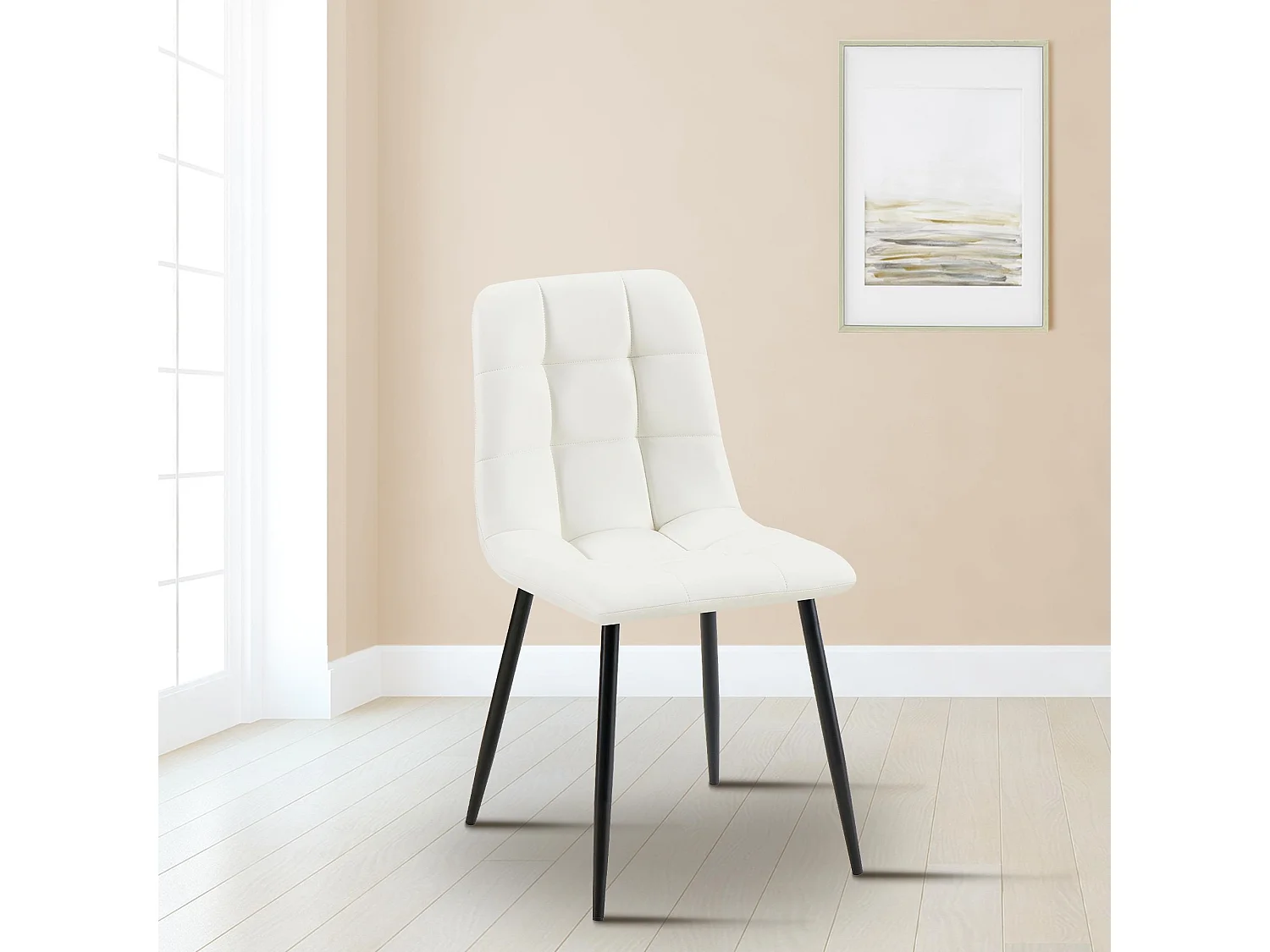 chaise salle à manger - Similicuir - Blanc - Antibes