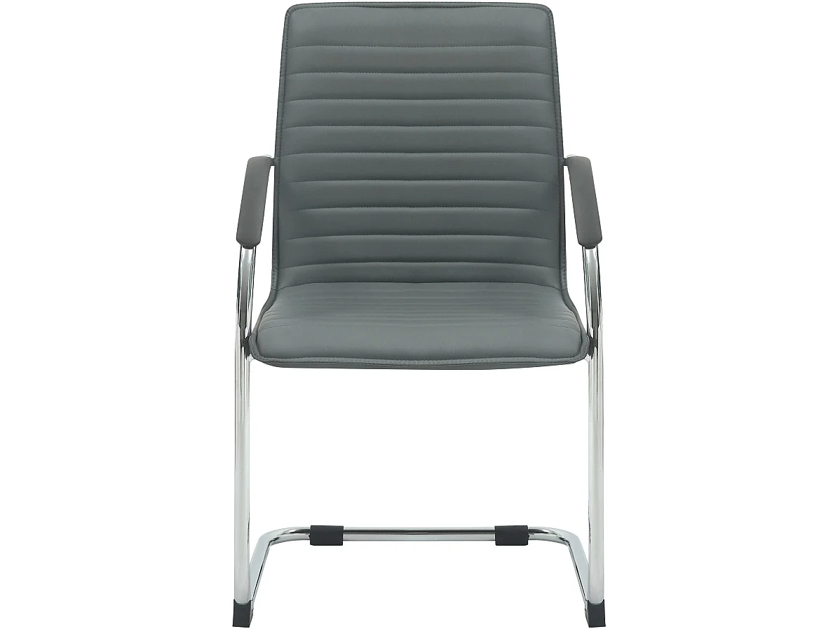 Lot de 2  chaises oscillantes - Similicuir & Noir - Gris - Tira