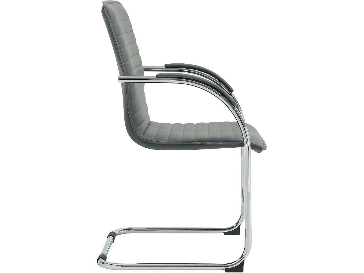 Lot de 2  chaises oscillantes - Similicuir & Noir - Gris - Tira