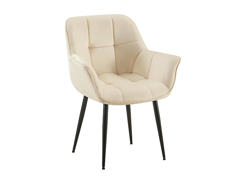 chaises avec accoudoirs - Velours - Crème - Roseville