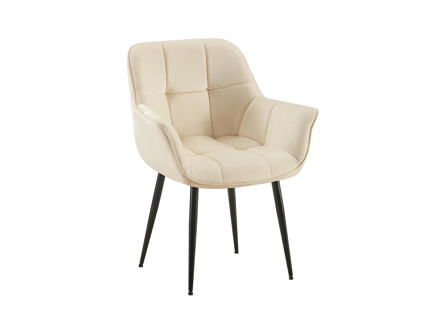 chaises avec accoudoirs - Velours - Crème - Roseville