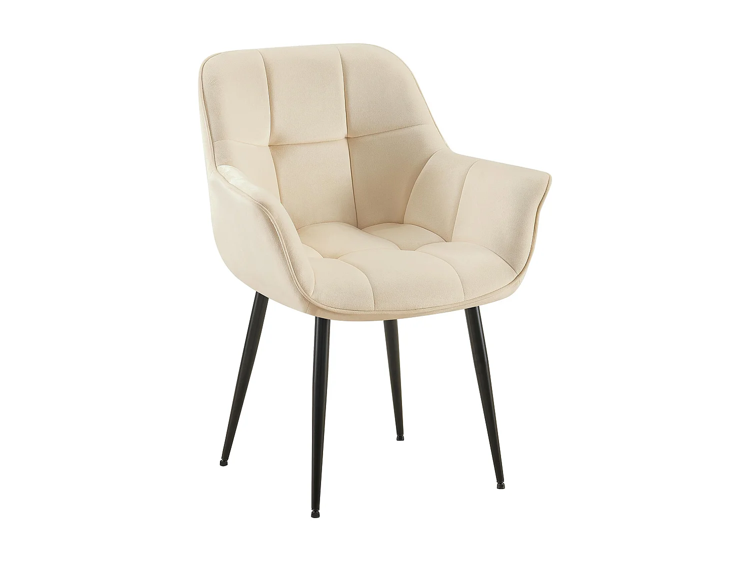 chaises avec accoudoirs - Velours - Crème - Roseville