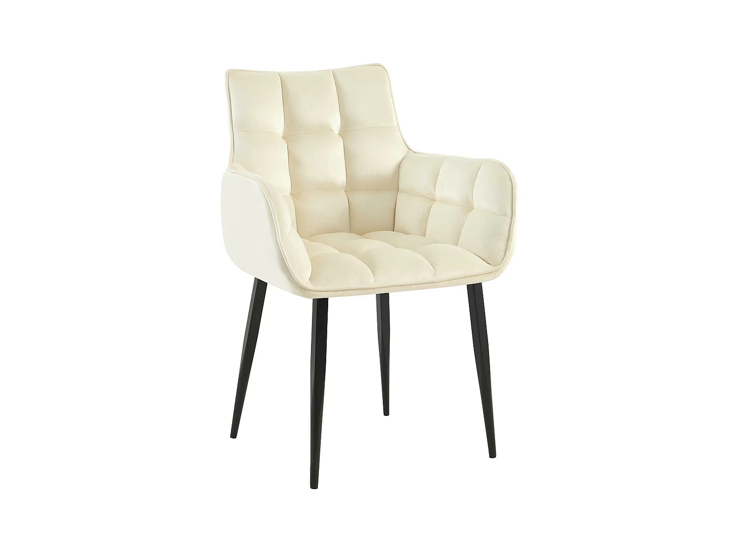 chaises avec accoudoirs - Velours - Crème - Tirana