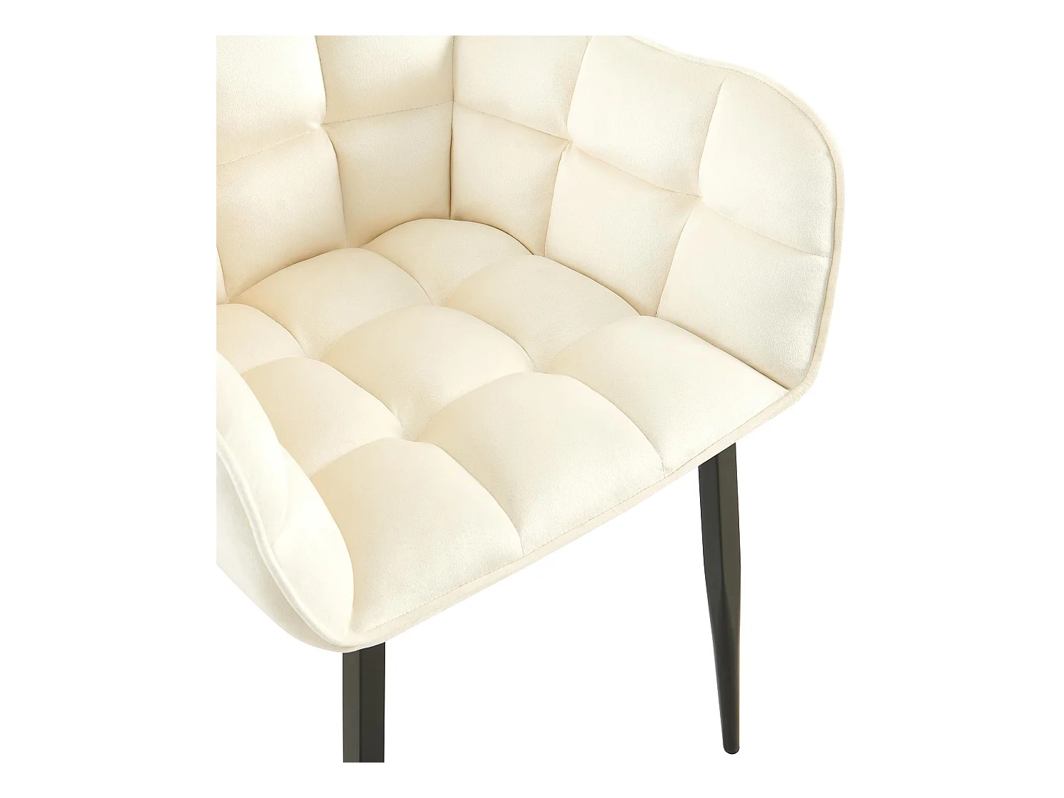 chaises avec accoudoirs - Velours - Crème - Tirana