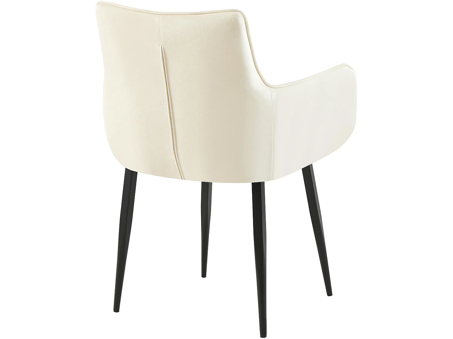 chaises avec accoudoirs - Velours - Crème - Tirana