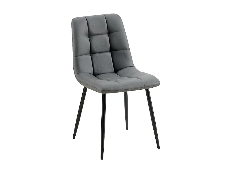 chaise salle à manger - Similicuir - Gris foncé - Antibes