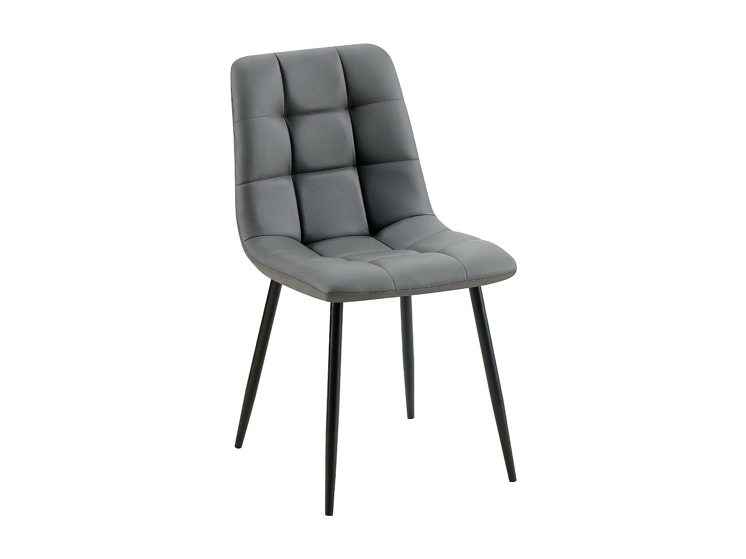 chaise salle à manger - Similicuir - Gris foncé - Antibes