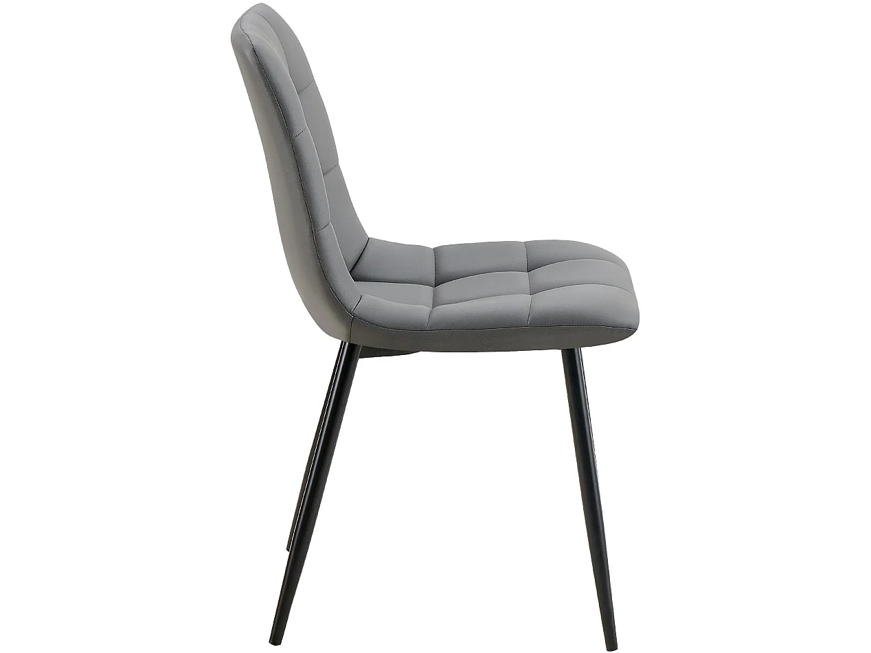chaise salle à manger - Similicuir - Gris foncé - Antibes