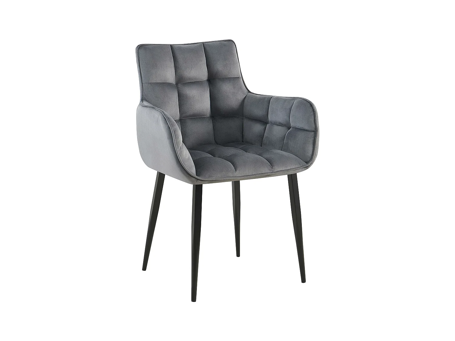 chaises avec accoudoirs - Velours - Gris foncé - Tirana