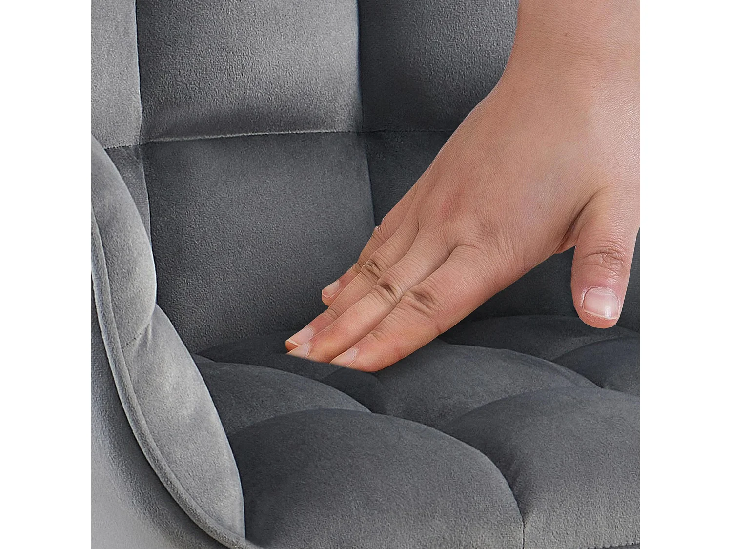 chaises avec accoudoirs - Velours - Gris foncé - Tirana