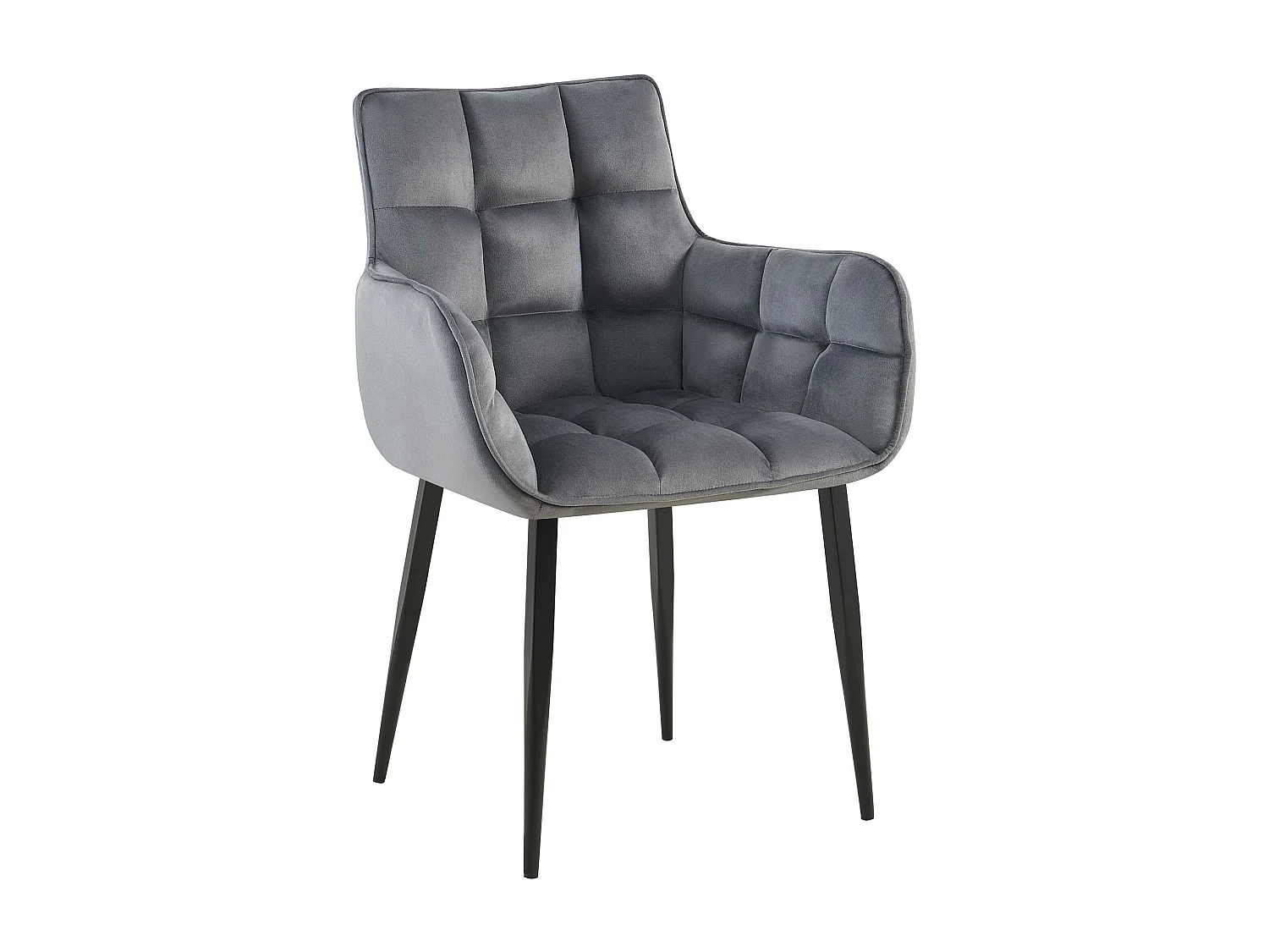 chaises avec accoudoirs - Velours - Gris foncé - Tirana