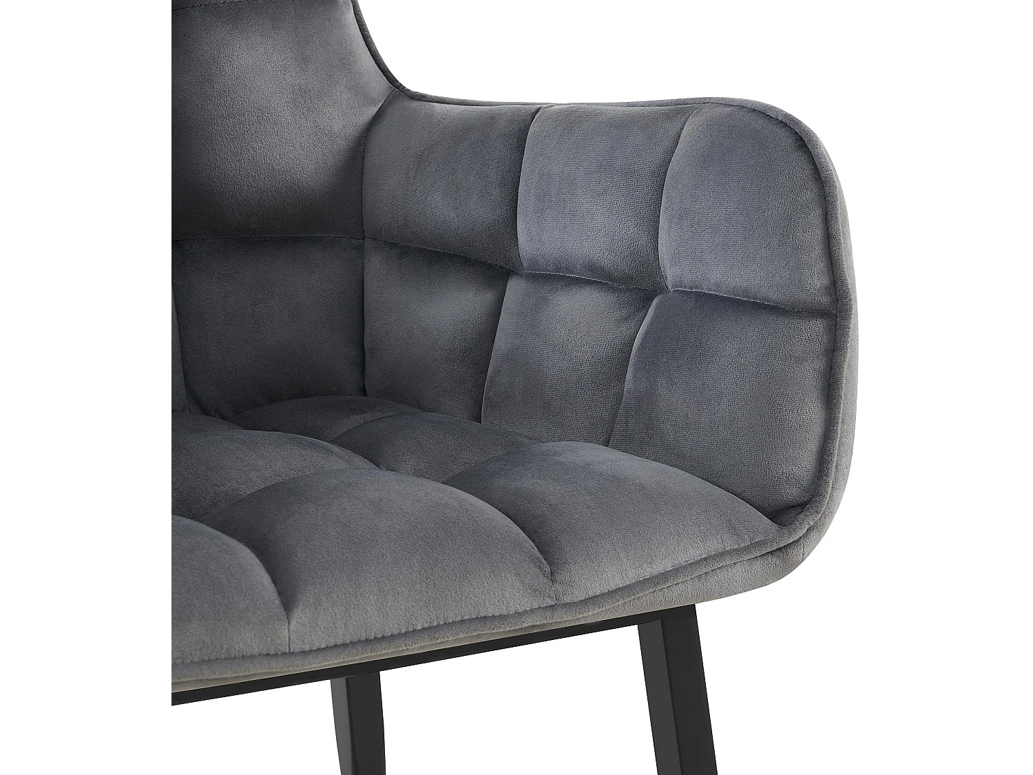 chaises avec accoudoirs - Velours - Gris foncé - Tirana