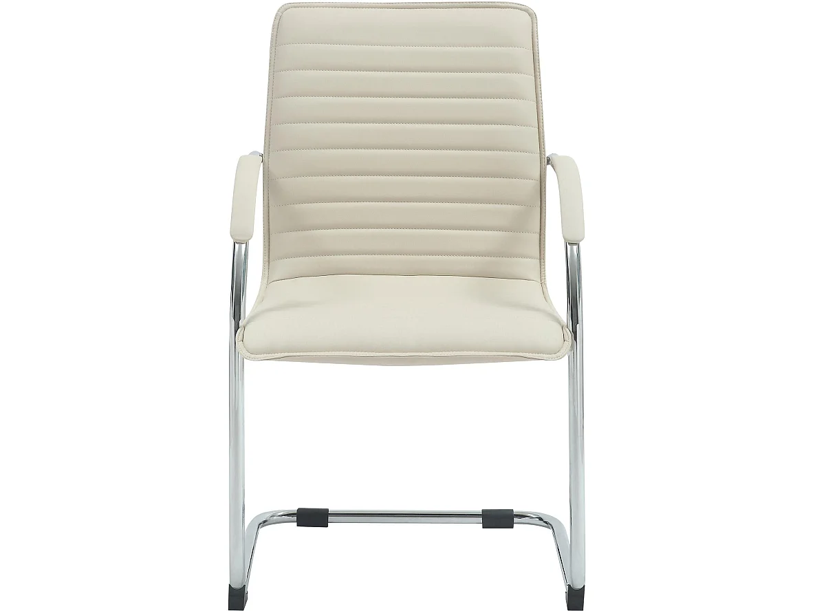 Lot de 2  chaises oscillantes - Similicuir - Crème - Tira