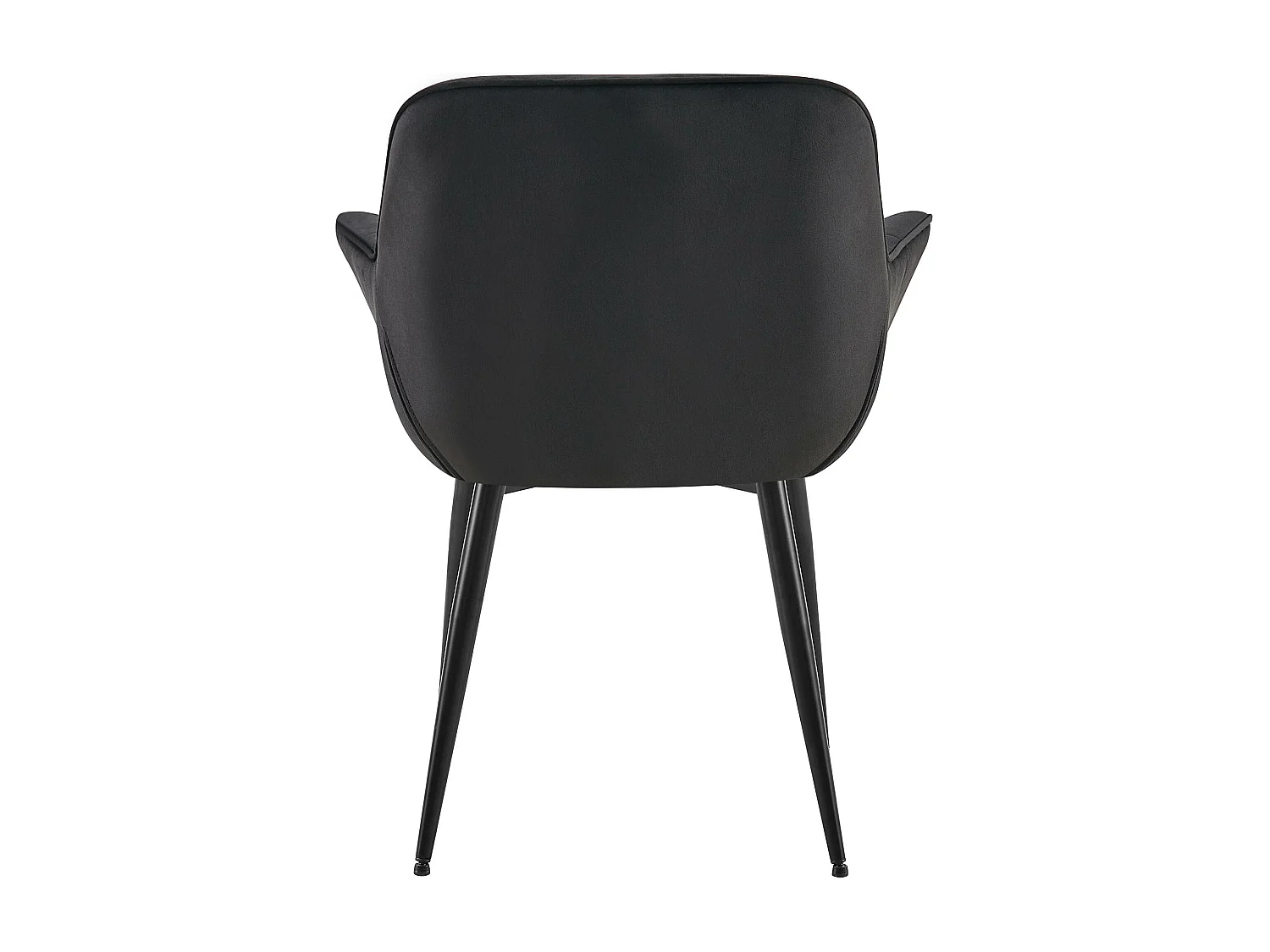 Lot de 2  chaises avec accoudoirs - Velours - Noir - Roseville