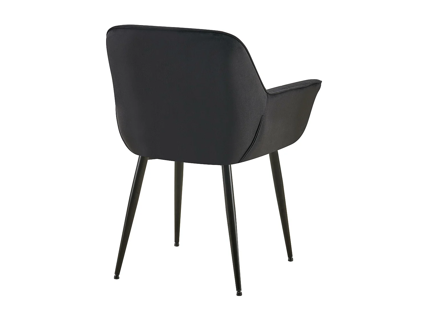 Lot de 2  chaises avec accoudoirs - Velours - Noir - Roseville