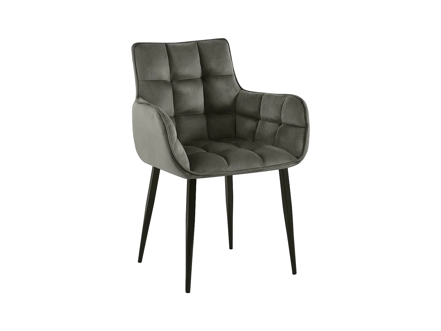chaises avec accoudoirs - Velours - Anthracite - Tirana
