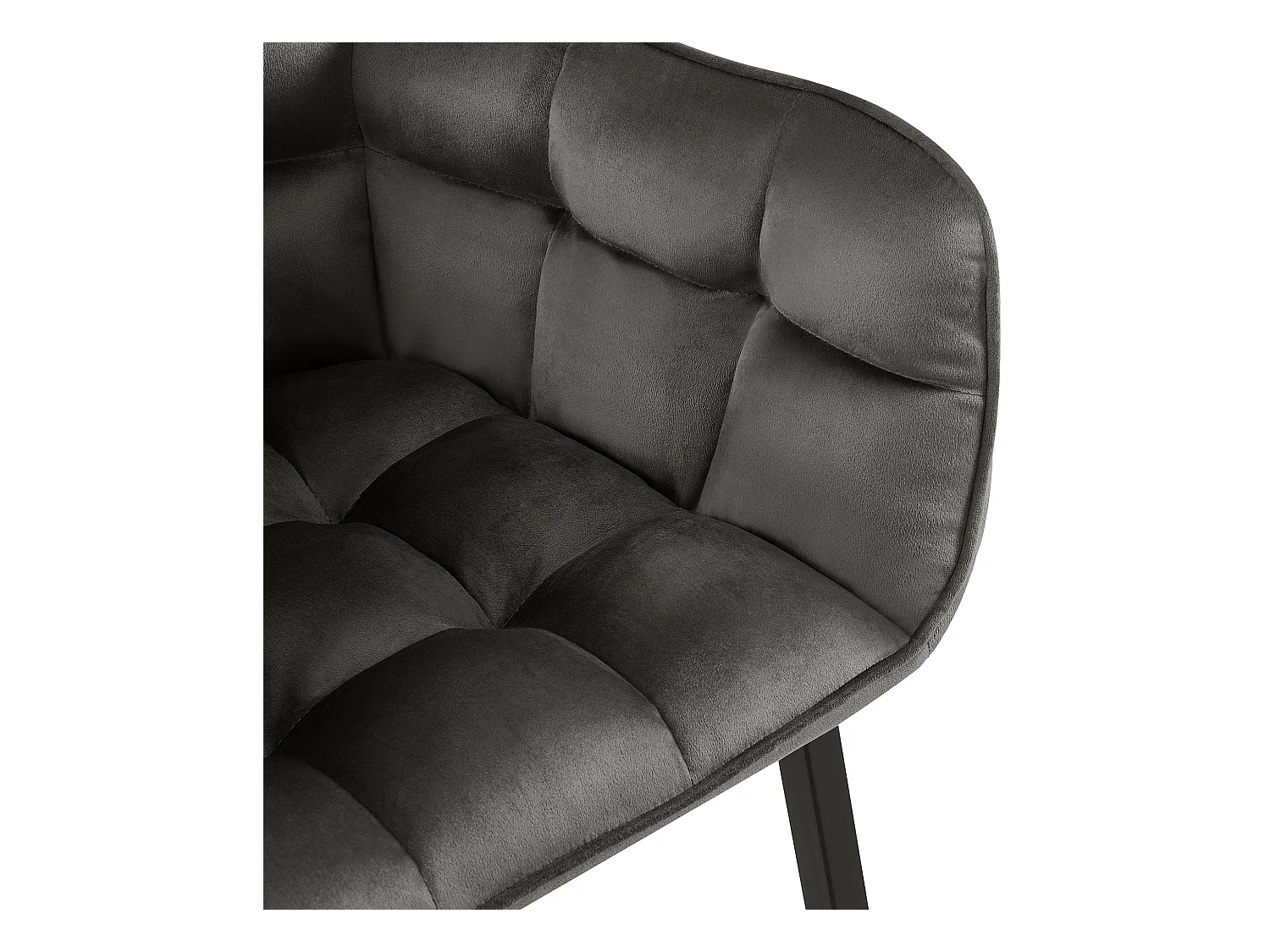 chaises avec accoudoirs - Velours - Anthracite - Tirana