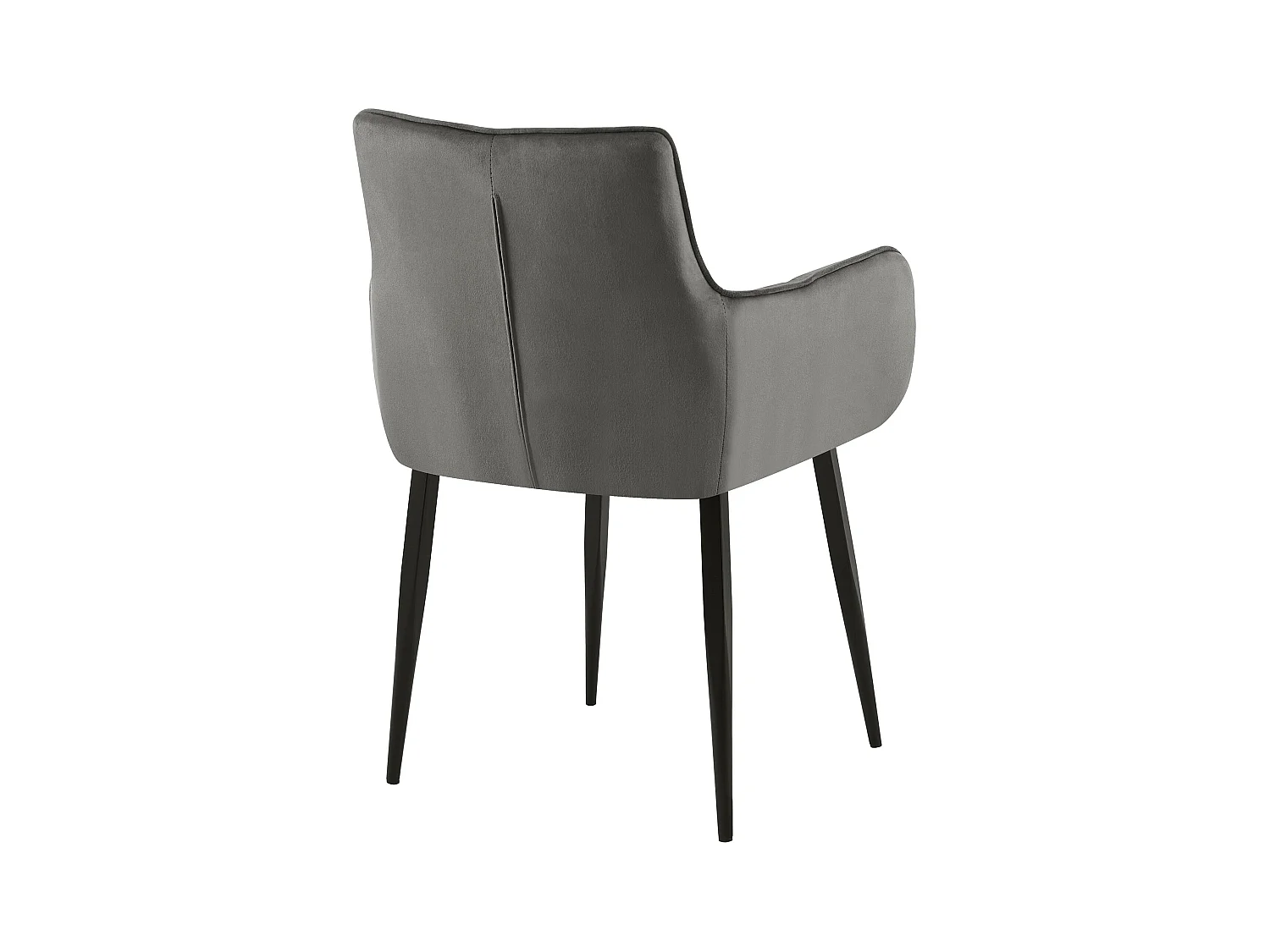 chaises avec accoudoirs - Velours - Anthracite - Tirana