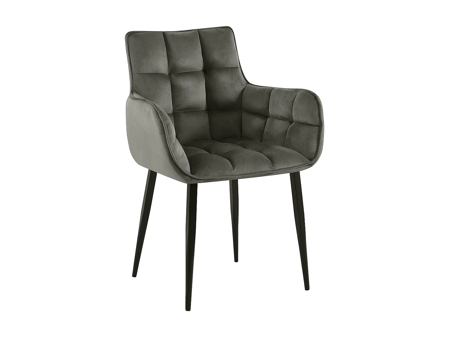 chaises avec accoudoirs - Velours - Anthracite - Tirana