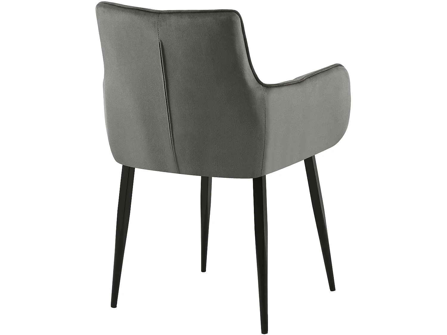 chaises avec accoudoirs - Velours - Anthracite - Tirana