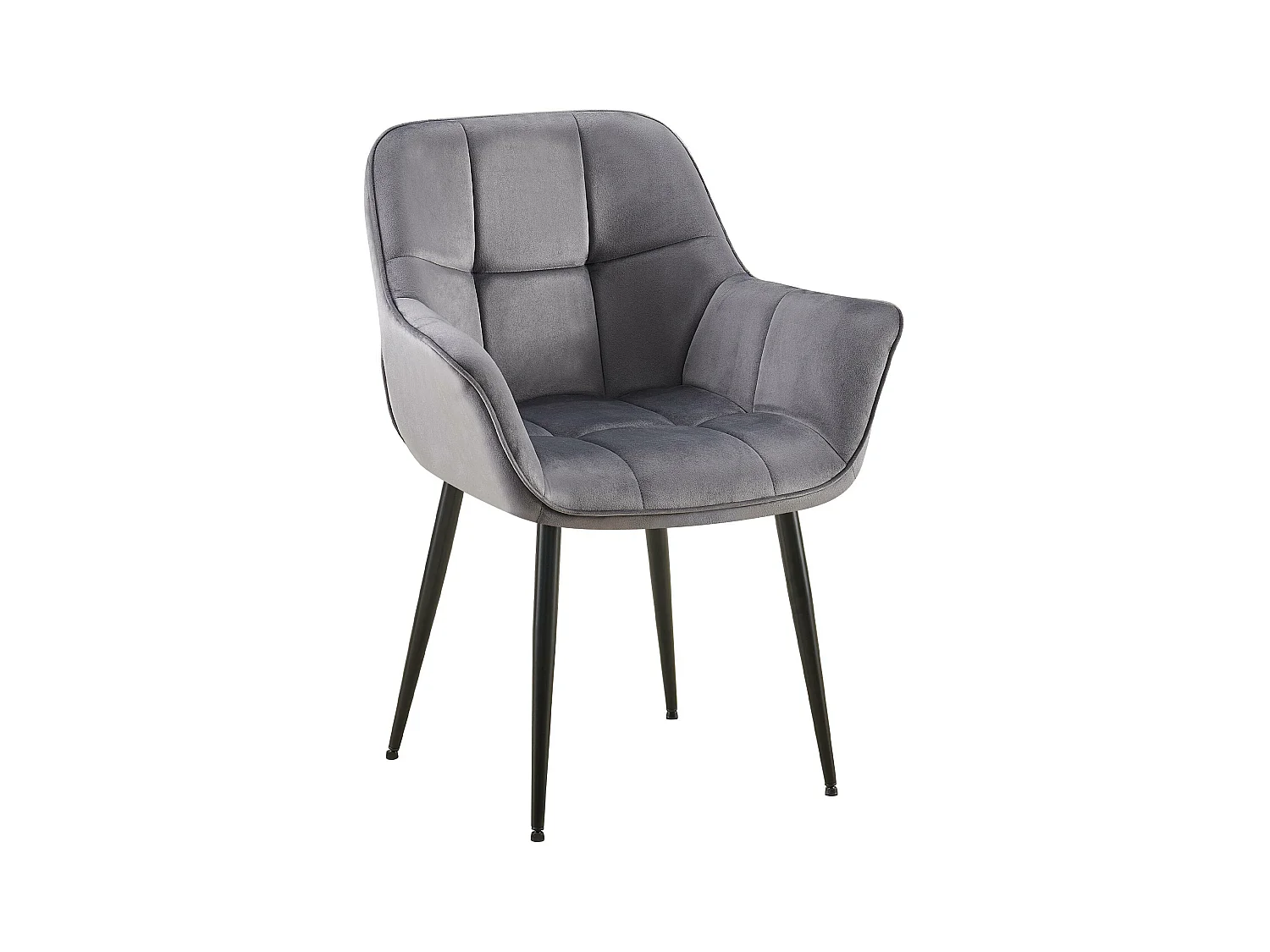 chaises avec accoudoirs - Velours - Gris foncé - Roseville