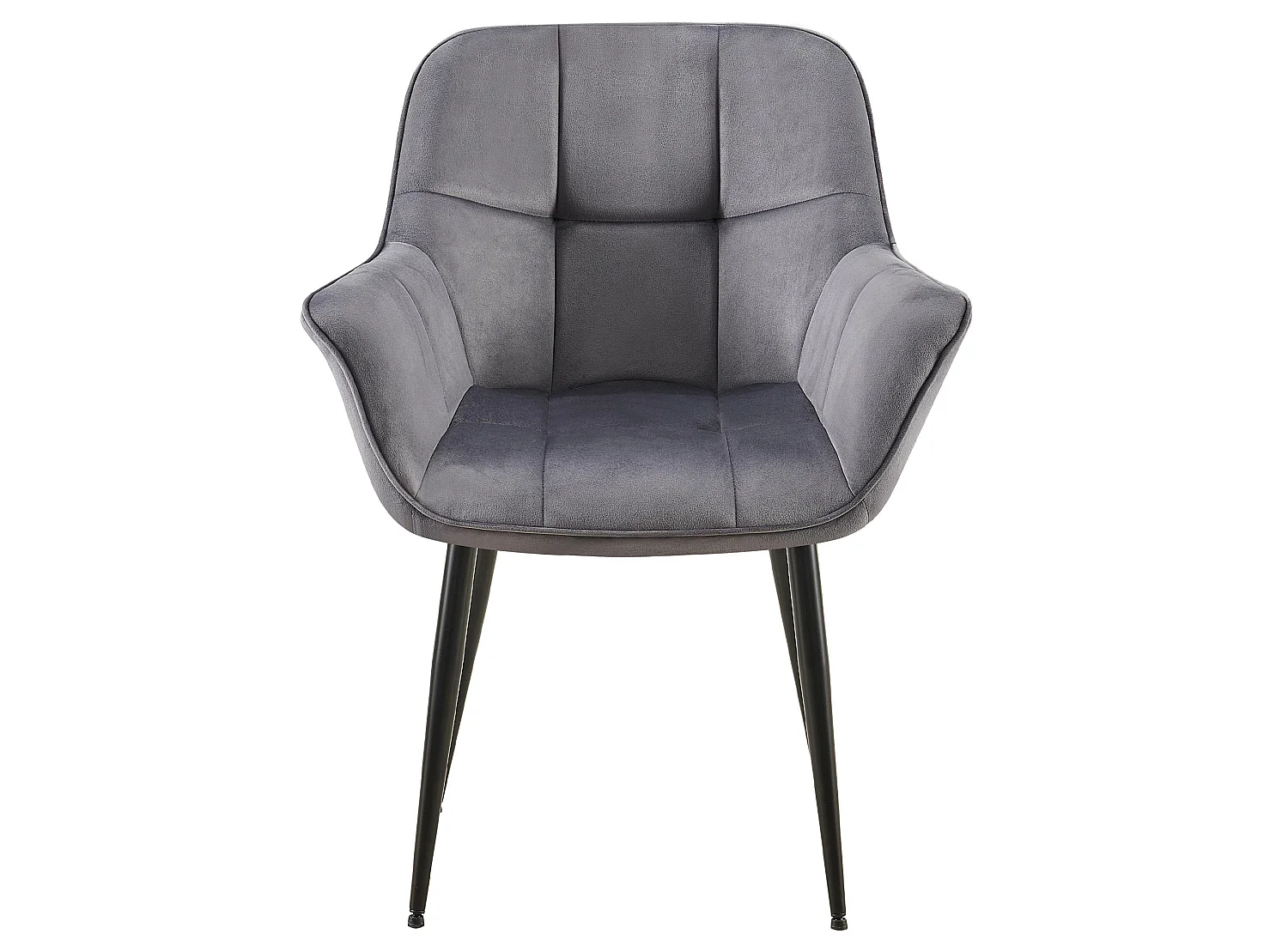 chaises avec accoudoirs - Velours - Gris foncé - Roseville