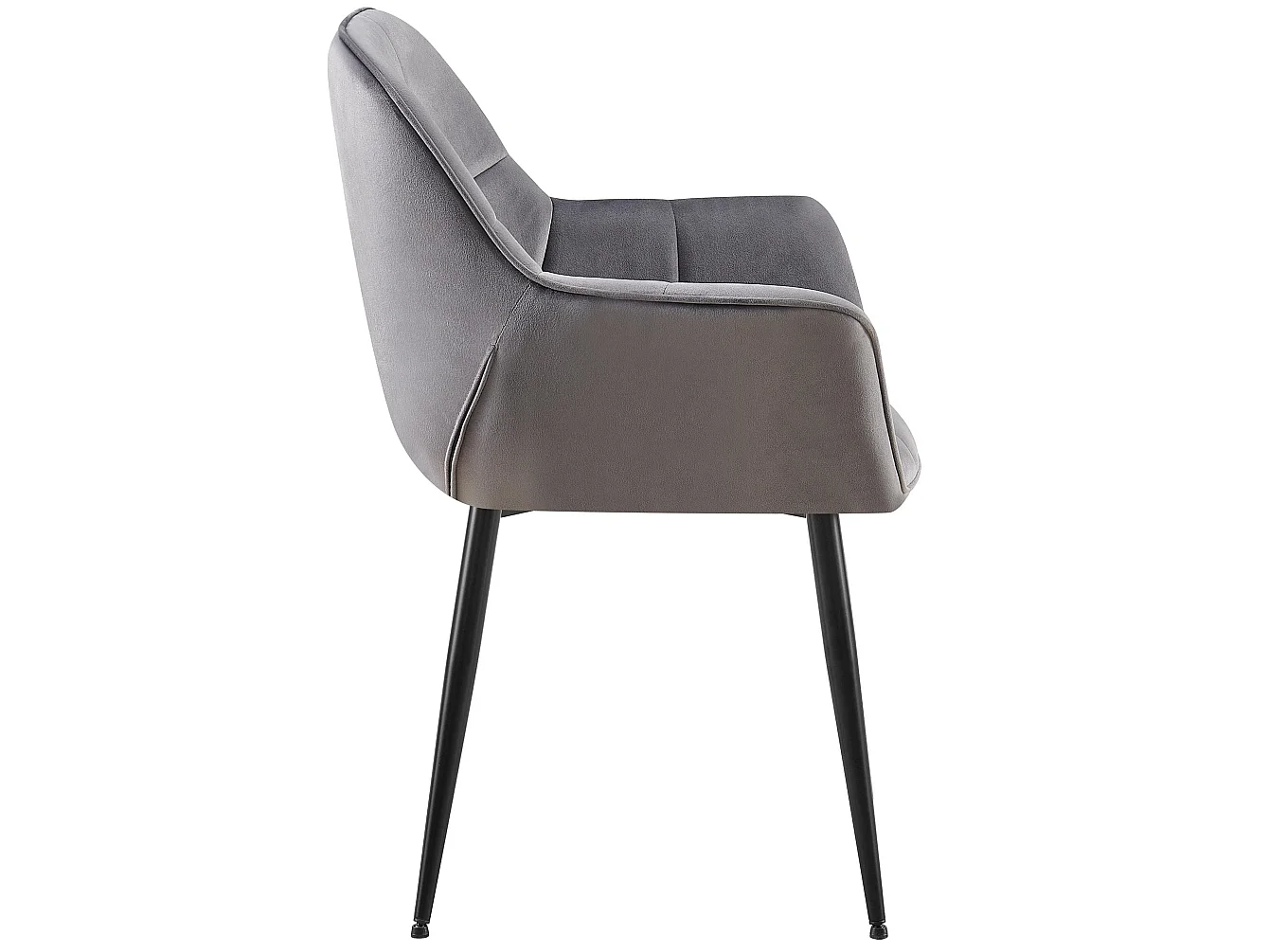 chaises avec accoudoirs - Velours - Gris foncé - Roseville