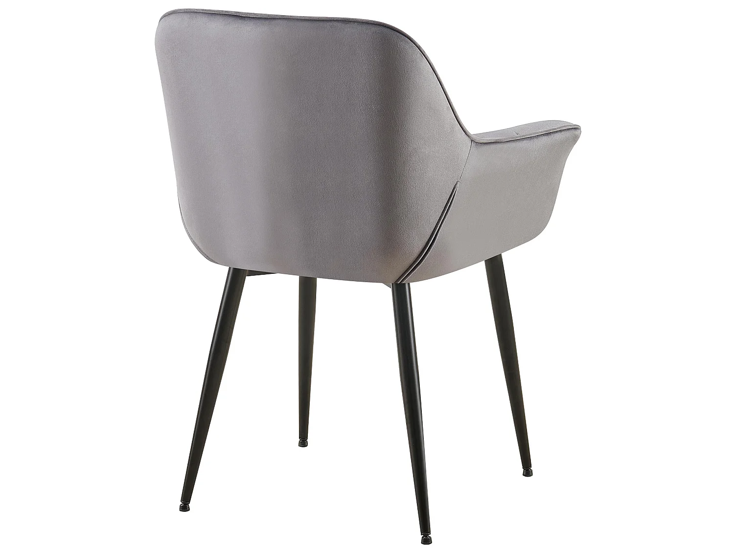 chaises avec accoudoirs - Velours - Gris foncé - Roseville