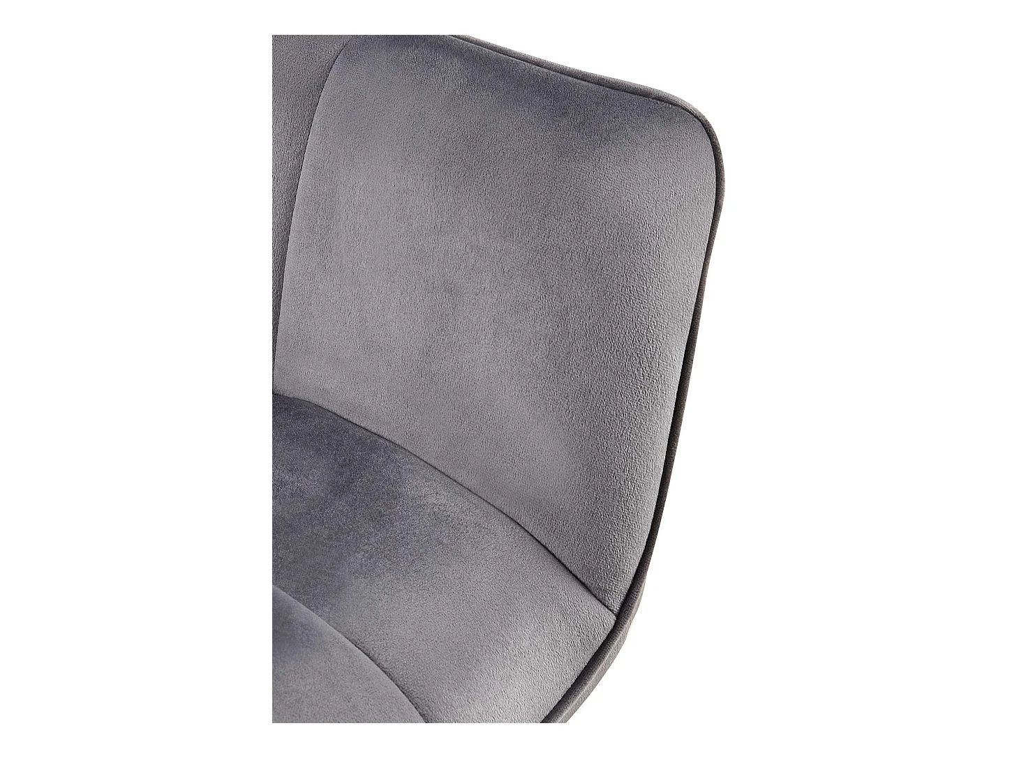 Lot de 2  chaises avec accoudoirs - Velours - Gris foncé - Roseville