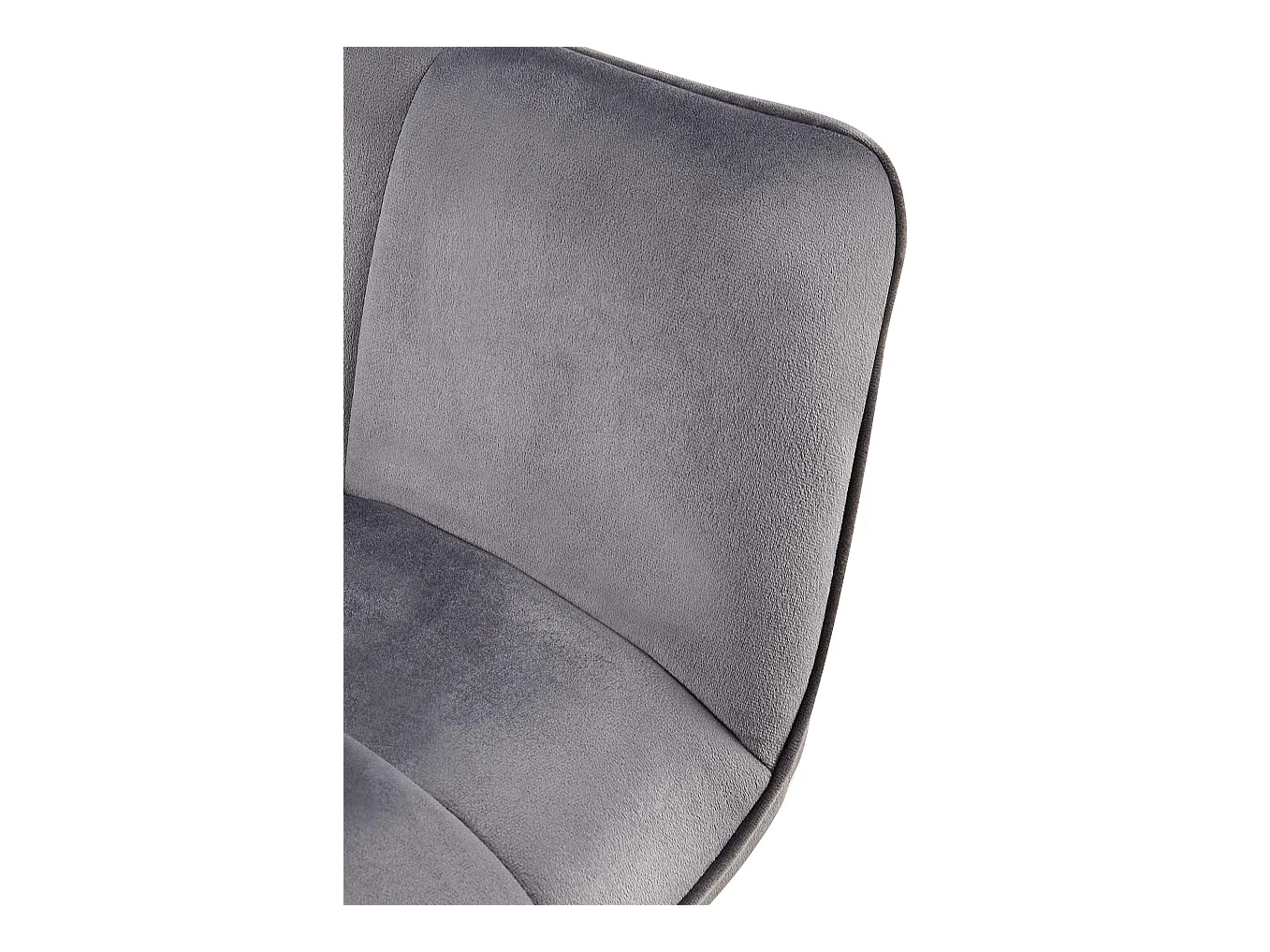 Lot de 2  chaises avec accoudoirs - Velours - Gris foncé - Roseville