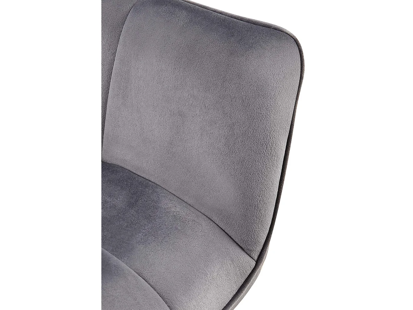 Lot de 2  chaises avec accoudoirs - Velours - Gris foncé - Roseville