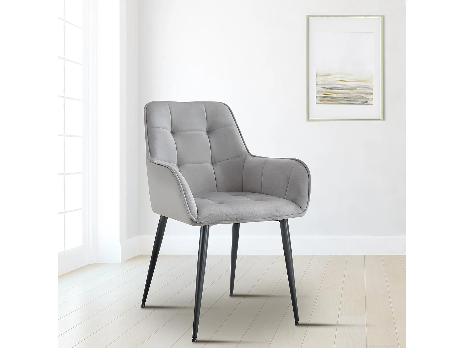 chaise salle à manger - Plastique - Gris clair - Ferndale