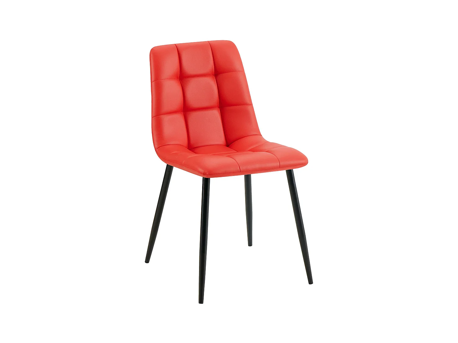chaise salle à manger - Similicuir - Rouge - Antibes