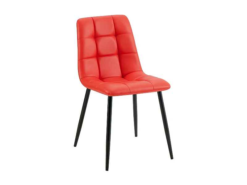 chaise salle à manger - Similicuir - Rouge - Antibes