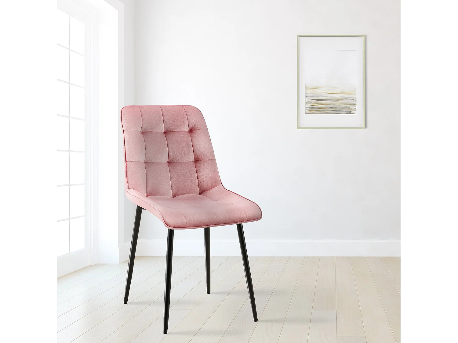 chaise salle à manger - Velours - Rose - Gifford