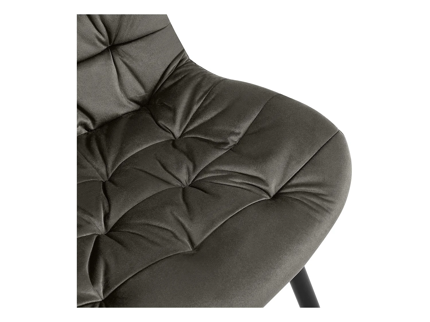 chaise salle à manger - Velours - Anthracite - Rossford