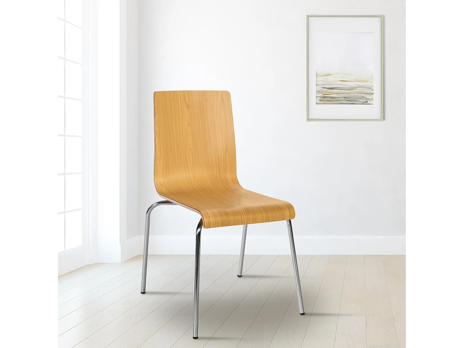 chaise salle à manger - Bois & Blanc - Nature - Gahanna