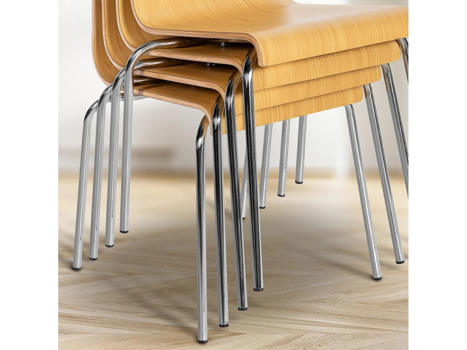 chaise salle à manger - Bois & Blanc - Nature - Gahanna