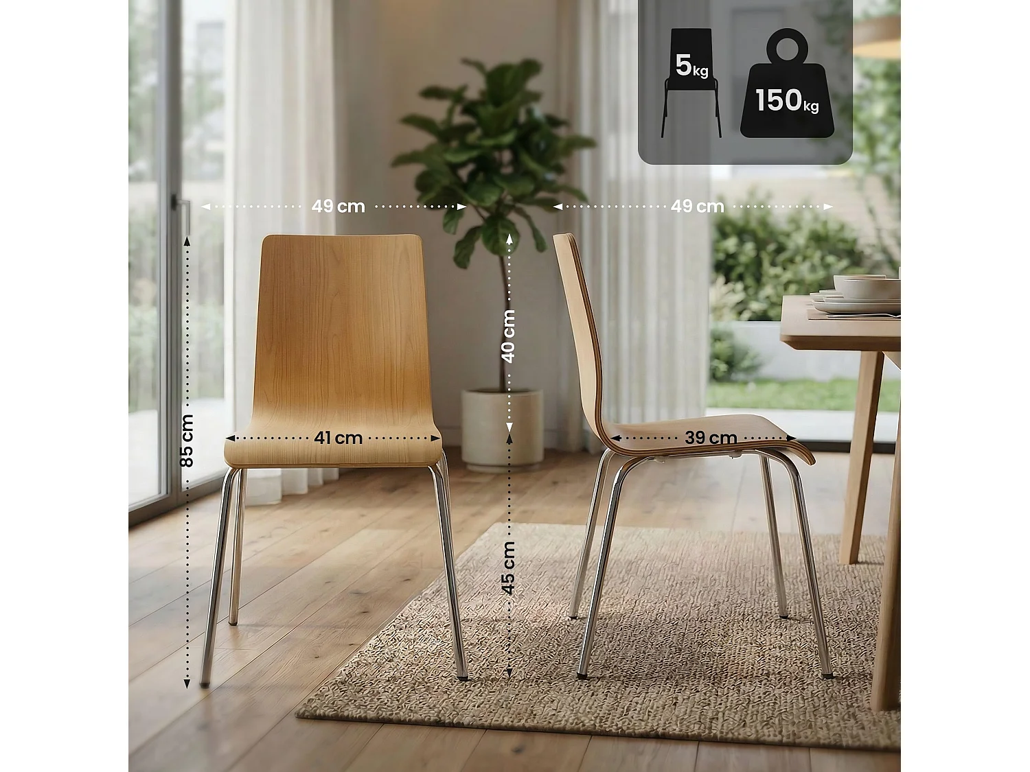 chaise salle à manger - Bois - Nature - Gahanna