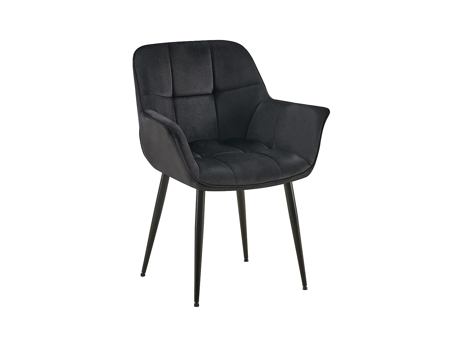 chaises avec accoudoirs - Velours - Noir - Roseville