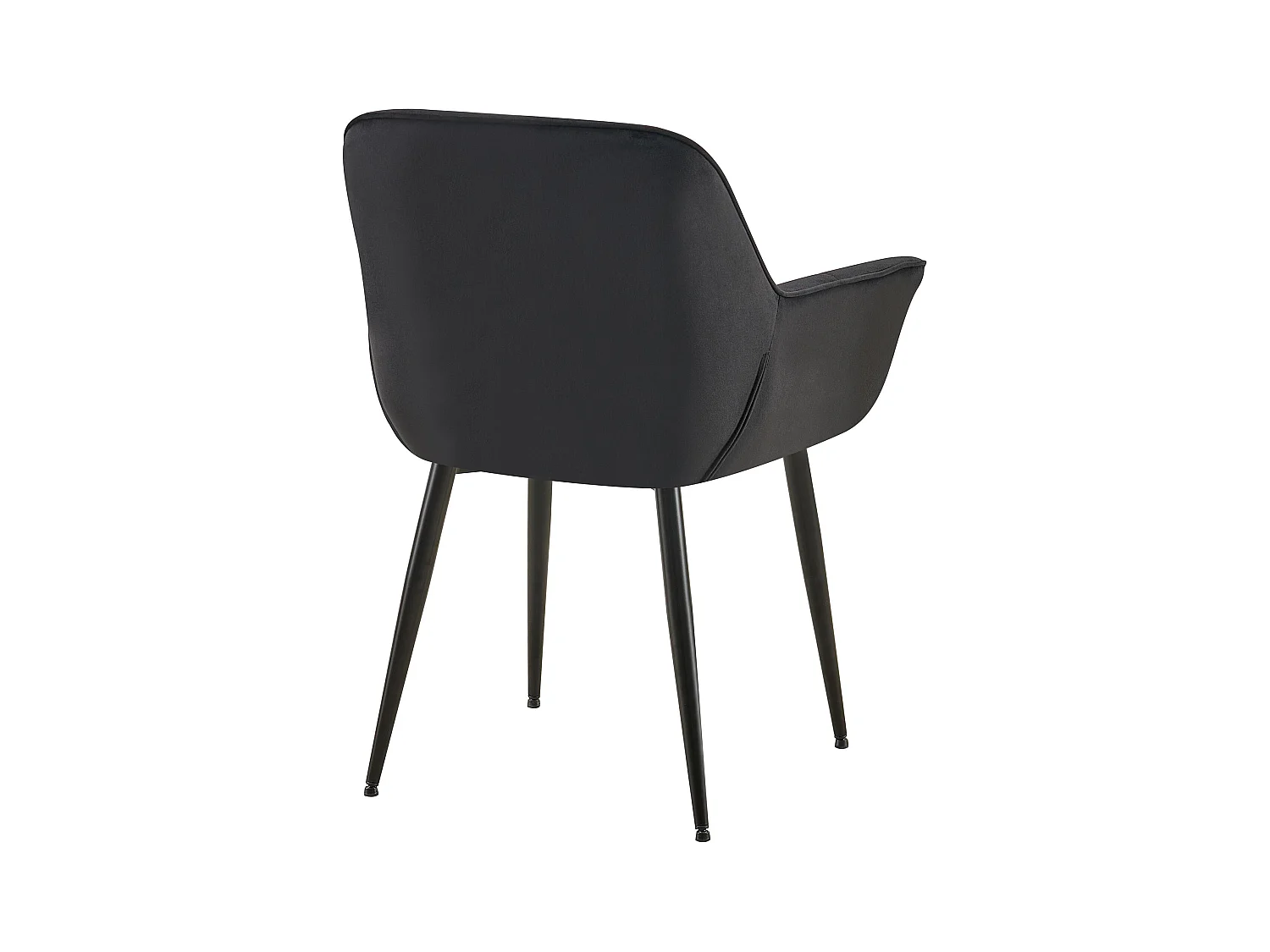 chaises avec accoudoirs - Velours - Noir - Roseville