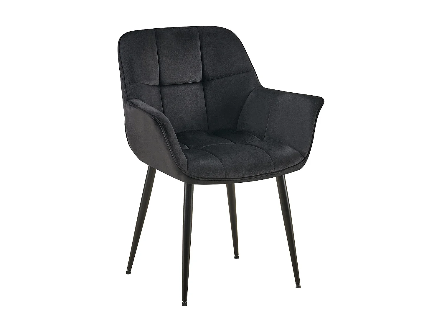 chaises avec accoudoirs - Velours - Noir - Roseville