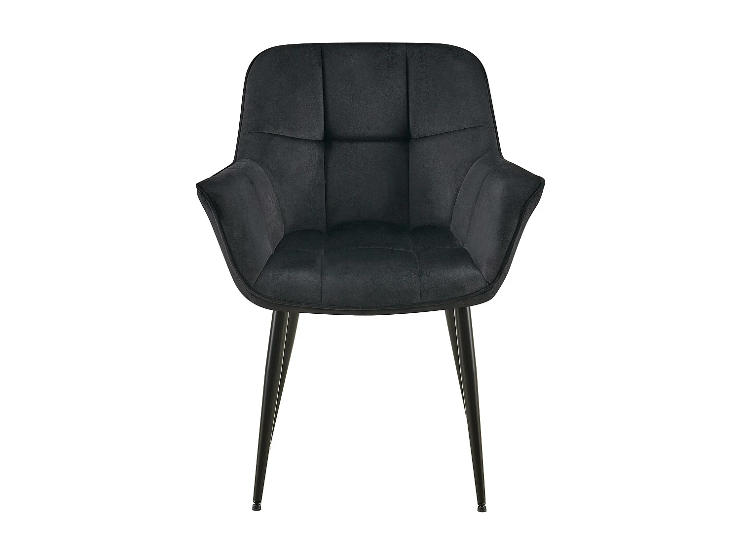 chaises avec accoudoirs - Velours - Noir - Roseville