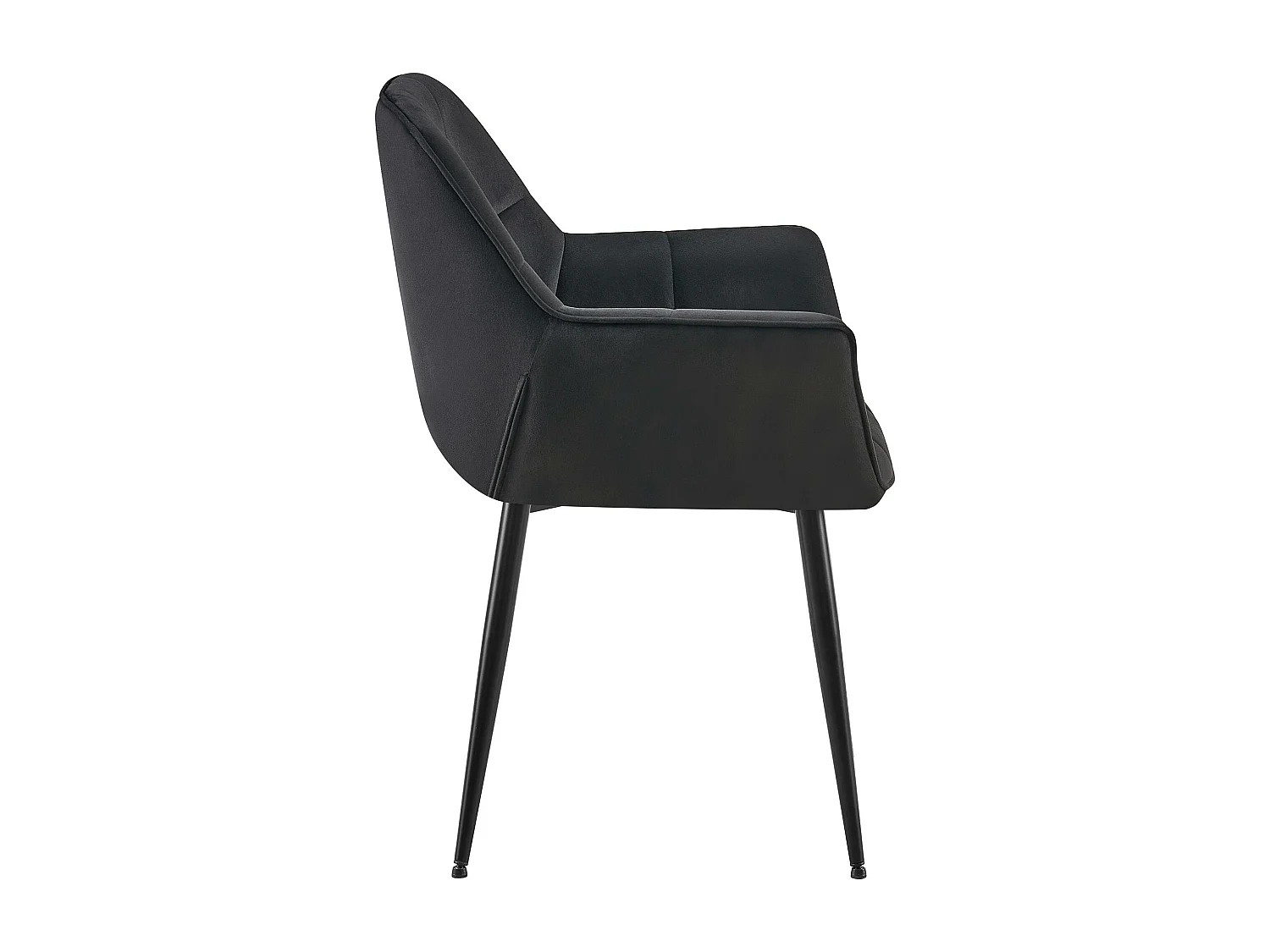 chaises avec accoudoirs - Velours - Noir - Roseville