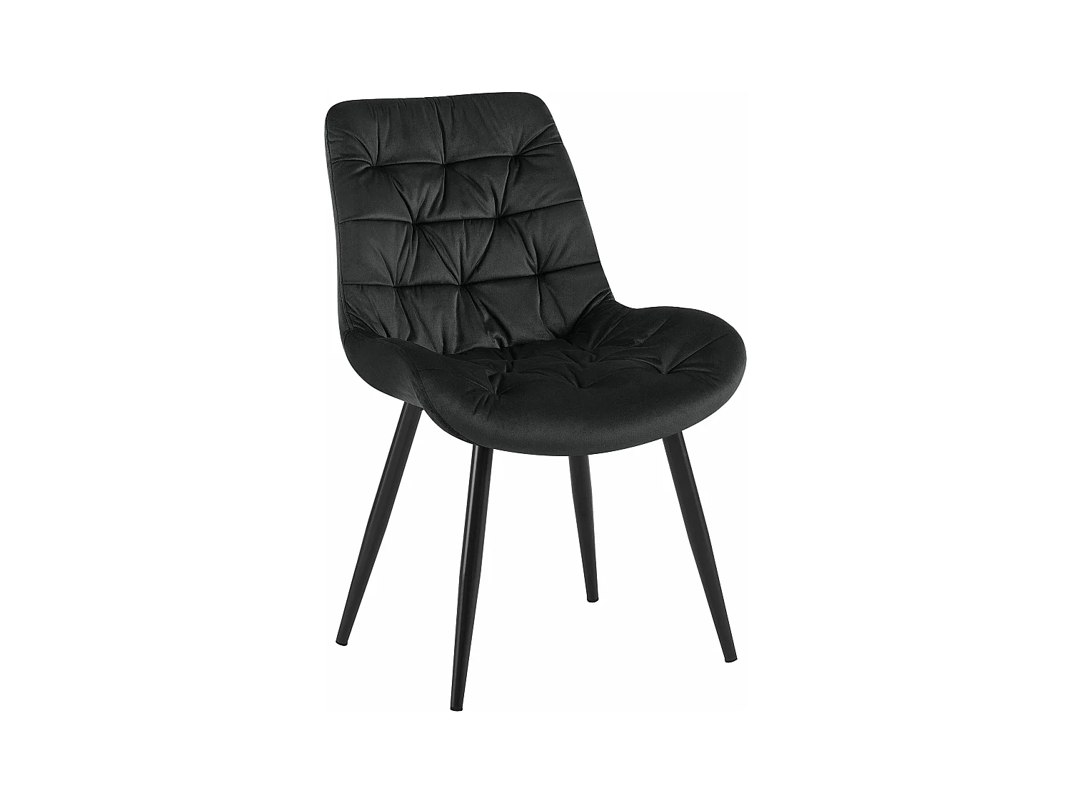 chaise salle à manger - Velours - Noir - Rossford