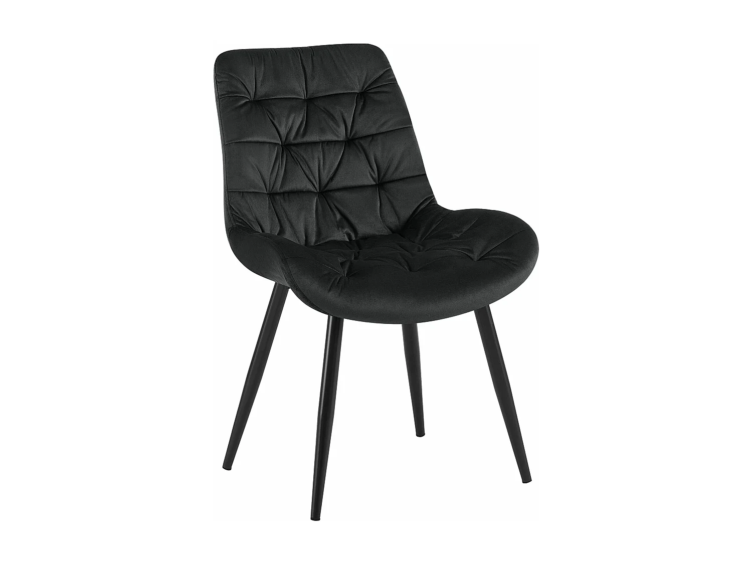 chaise salle à manger - Velours - Noir - Rossford