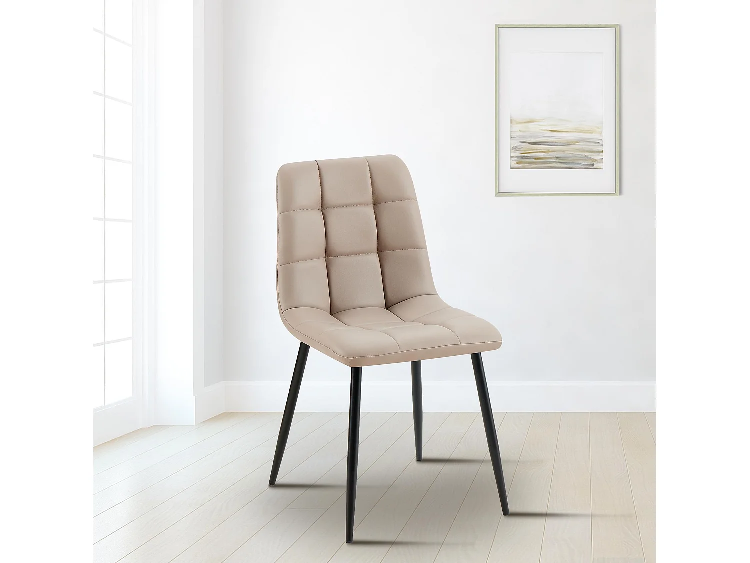 chaise salle à manger - Similicuir - Taupe - Antibes