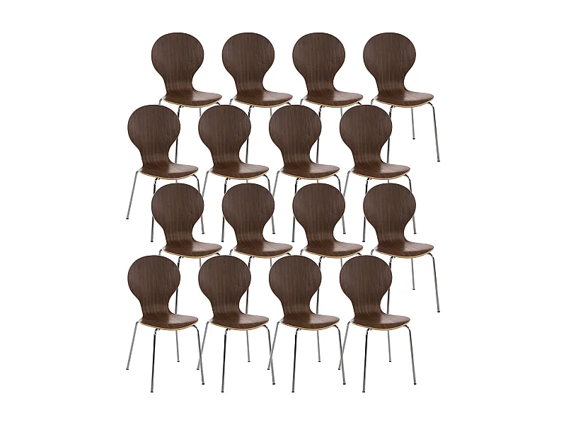 Lot de 16  Chaise de conférence - Bois & Nature - Noyer - DIEGO